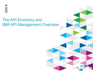 © 2015 IBM Corporation
The API Economy and
IBM API Management Overview
 