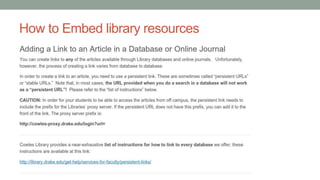 How to Embed library resources
 