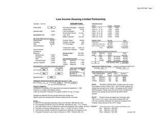 Date 3/25/1999 Page 1
Low Income Housing Limited Partnership
Scenario: MASTER ASSUMPTIONS TRENDING RATES:
Period Income Ex...