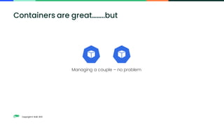 Copyright © SUSE 2021
Managing a couple – no problem
Containers are great……..but
 