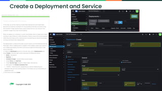 Copyright © SUSE 2021
Create a Deployment and Service
 