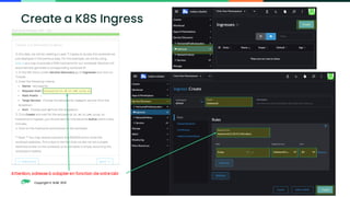 Copyright © SUSE 2021
Create a K8S Ingress
Attention, adresse à adapter en fonction de votre lab!
 