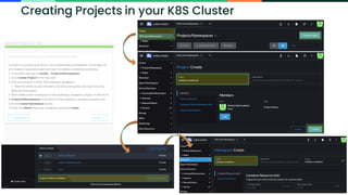 Copyright © SUSE 2021
Creating Projects in your K8S Cluster
 