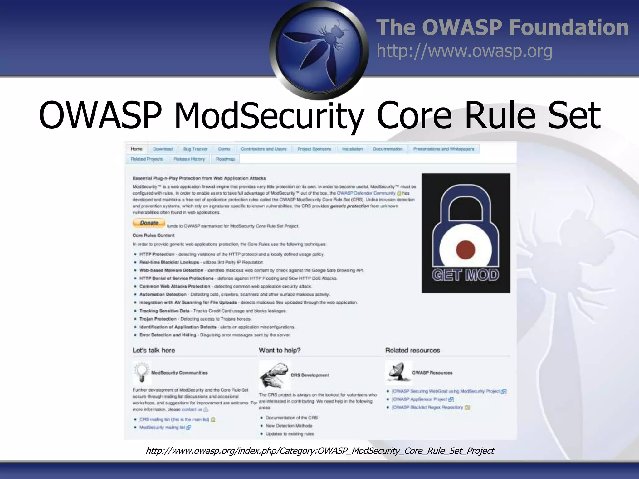 The OWASP Foundation
http://www.owasp.org

OWASP ModSecurity Core Rule Set

http://www.owasp.org/index.php/Category:OWASP_ModSecurity_Core_Rule_Set_Project

 