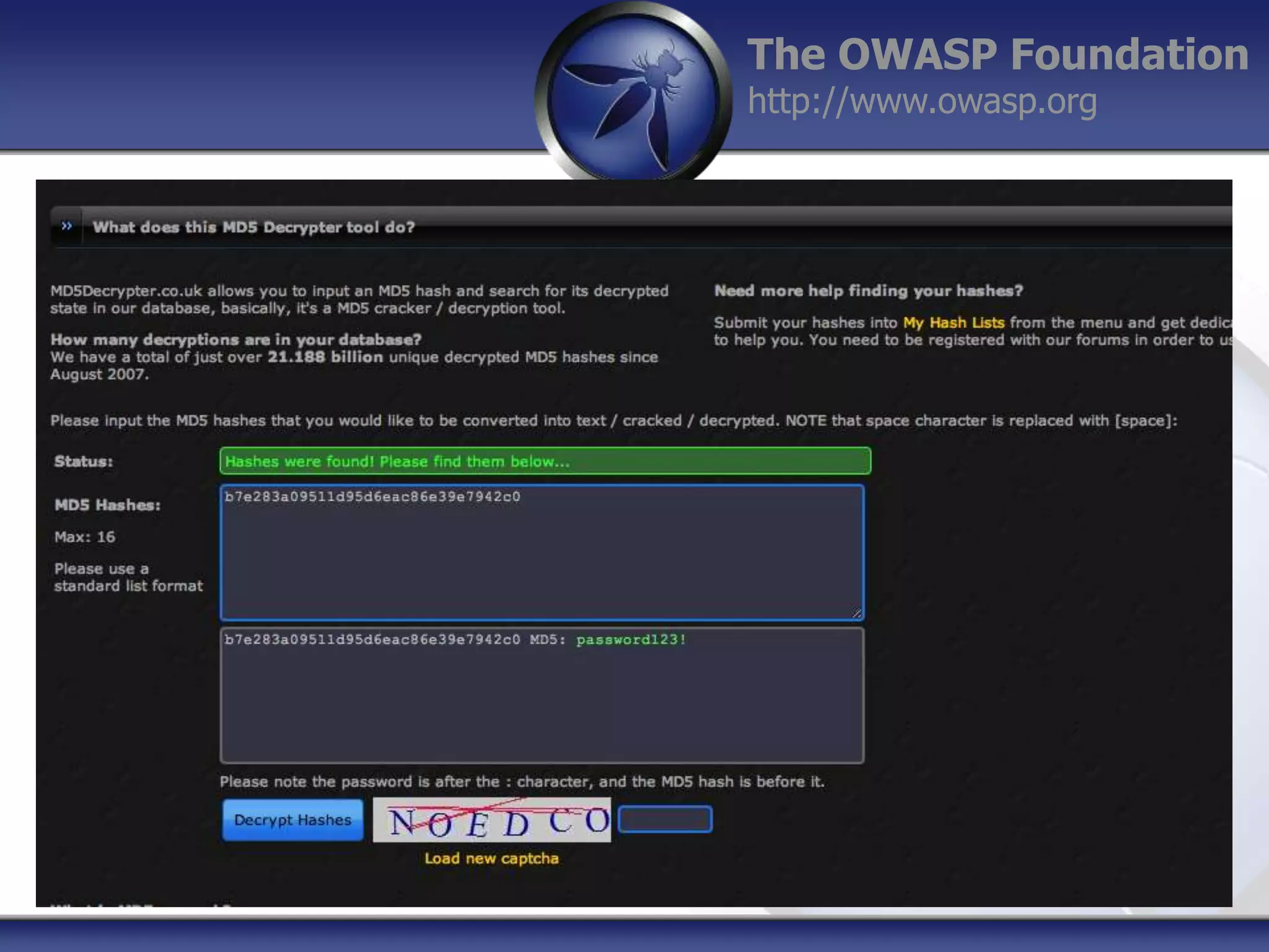 The OWASP Foundation
http://www.owasp.org

 