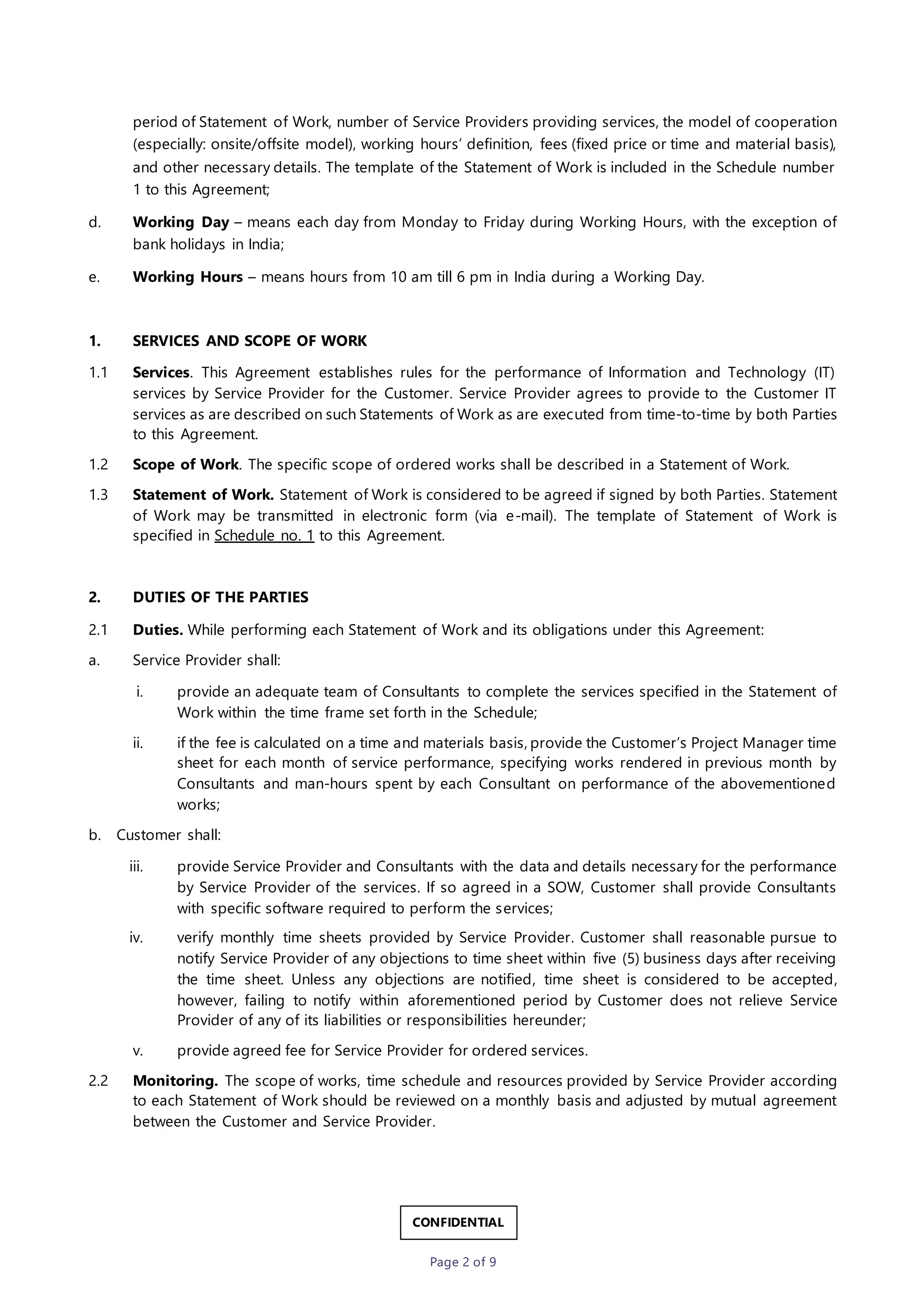 MSA Template for IT Services PDF MSA Template for IT Services PDF