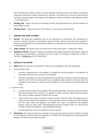 MSA Template for IT Services | DOCX