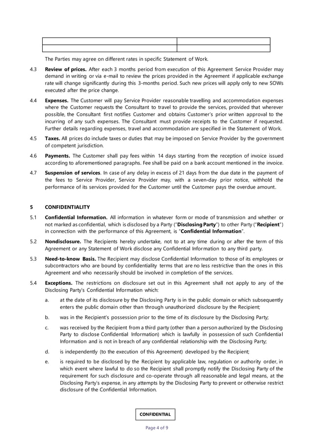 MSA Template for IT Services PDF MSA Template for IT Services PDF