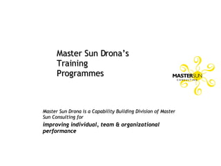 Master Sun Drona’s  Training Programmes ,[object Object],[object Object]