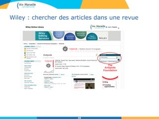Wiley : chercher des articles dans une revue
49
 