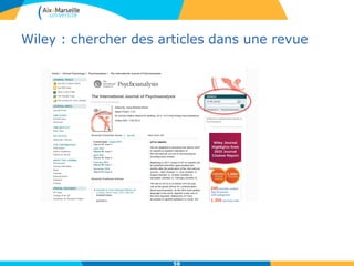 Wiley : chercher des articles dans une revue
58
 