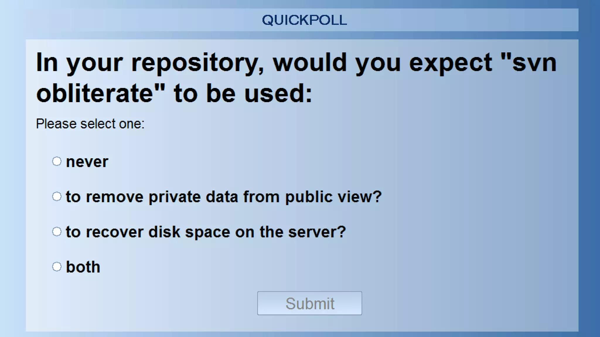 Obliterating History in Subversion Julian Foad Senior Subversion Committer 