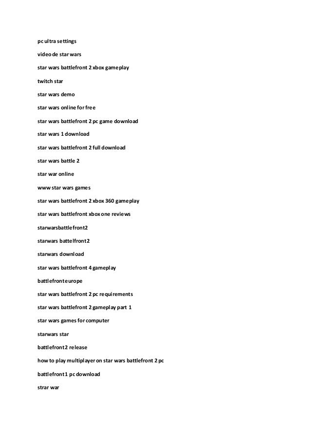 Star wars battlefront free demo