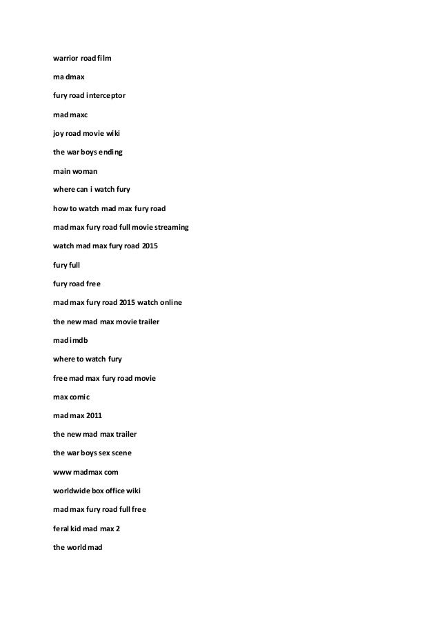 Watch Mad Max Putlocker#