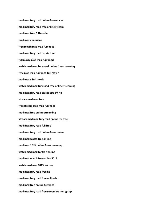 Mad Max Fury Road Online