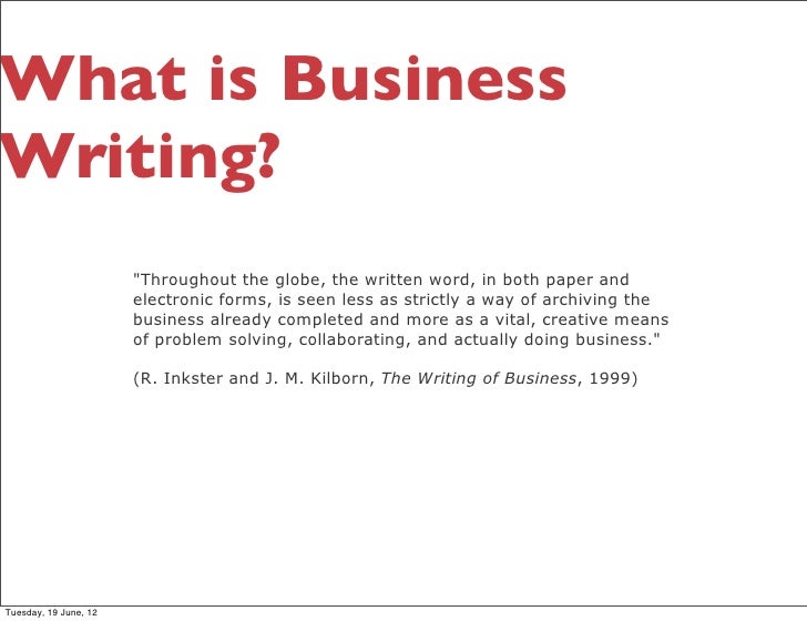 what is business writing