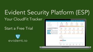 Evident Security Platform (ESP)
Your CloudFit Tracker
Start a Free Trial
 
