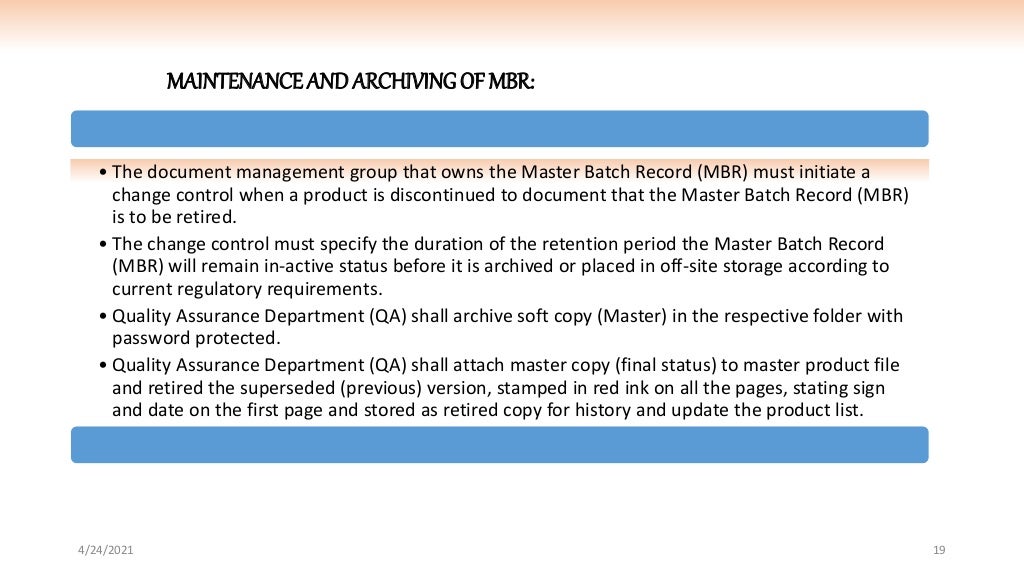 Master batch record,batch production record ,Quality Audit Type and p…