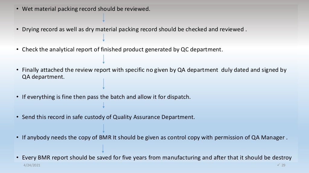 Master batch record,batch production record ,Quality Audit Type and p…