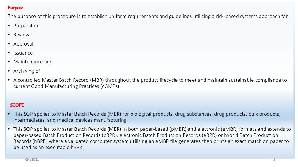 Master batch record,batch production record ,Quality Audit Type and p…
