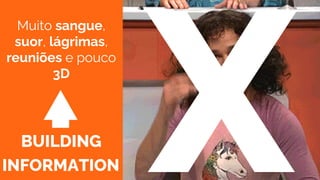 BUILDING
INFORMATION
Muito sangue,
suor, lágrimas,
reuniões e pouco
3D
 