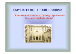 UNIVERSITÀ DEGLI STUDI DI TORINO

Dipartimento di Medicina ed Oncologia Sperimentale
           (sezione di Patologia Clinica)




                       1
 