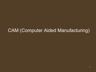 CAM (Computer Aided Manufacturing)




                                 1
 