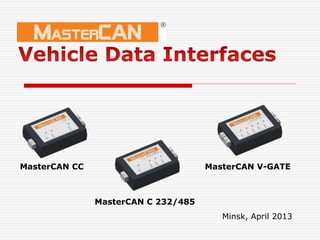 Minsk, April 2013
MasterCAN CC MasterCAN V-GATE
MasterCAN C 232/485
 