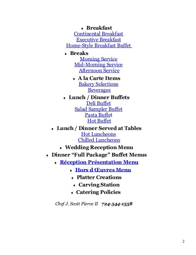 Master Catering Menu Farm To Fork 2017