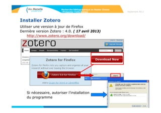76
Septembre 2014
76
Présenter l’information
• Citation des sources et plagiat
Lorsque vous citez vos sources, vous prouvez votre capacité à rechercher des
informations pertinentes.
Absence de citations de sources = plagiat
PLAGIER (verb. transitif) : « Emprunter à un ouvrage original, et (…) à son
auteur, des éléments, des fragments dont on s'attribue abusivement la paternité en
les reproduisant, avec plus ou moins de fidélité, dans une œuvre que l'on présente
comme personnelle. Synon. copier, piller, pirater (fam.).»
Trésor de la Langue Française Informatisé, consulté le 22/05/2012 http://atilf.atilf.fr/
Il est rendu très facile par le développement du Web, mais beaucoup d’outils sont
disponibles pour le détecter (logiciel de détection de plagiat Compilatio)
Sources utiles :
Cours de Rémi Bachelet pour Centrale Lille : http://plagiat.ec-lille.fr/Amphi_Plagiat.html
Bibliothèques de l’Université de Montréal : http://www.bibliotheques.uqam.ca/plagiat
Recherche bibliographique en Master Chimie
>Présenter l’information
 