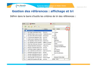 84
Présenter l’information
• Référence d’un site web
Royal Society Of Chemistry. RSC Conferences. [en
ligne]. Disponible sur
<http://www.rsc.org/ConferencesAndEvents/RSCCo
nferences/> (consulté le 24/05/2012)
Auteur ou Organisme Titre de la page d’accueil
Adresse URL
Recherche bibliographique en Master Chimie
>Présenter l’information Septembre 2014
 