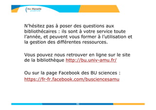 Collecter des références: récupérer les
métadonnées d’un PDF
On peut rajouter des PDF à la bibliothèque Zotero en les
faisant glisser depuis leur emplacement d’origine, vers la
collection de la bibliothèque souhaitée.
Recherche bibliographique en Master Chimie
>Présenter l’information Septembre 2014
 