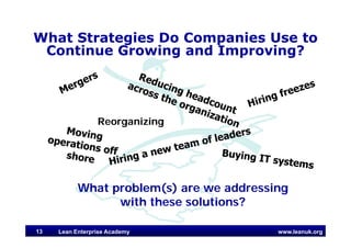 Introduction to Lean leadership Masterclass by David Brunt | PDF