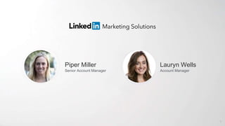 Lauryn Wells
Account Manager
Piper Miller
Senior Account Manager
3
 