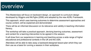 How to do backward curriculum design - Inskip & Hicks | PPT