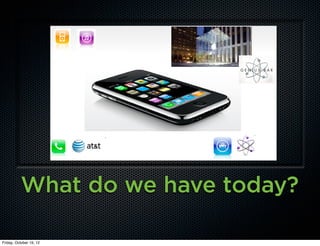 What do we have today?

Friday, October 19, 12
 