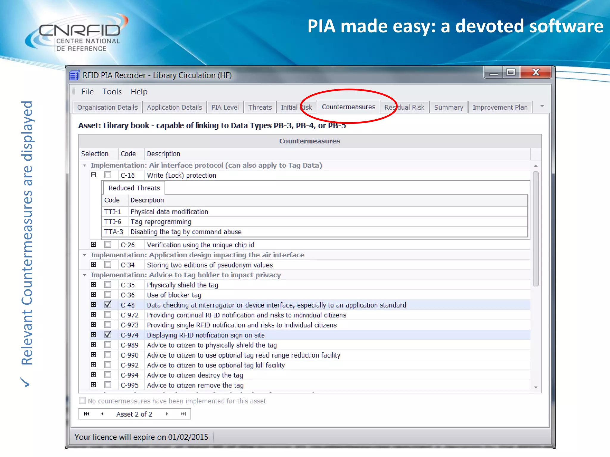 PIA made easy: a devoted softwareRelevantCountermeasuresaredisplayed
 