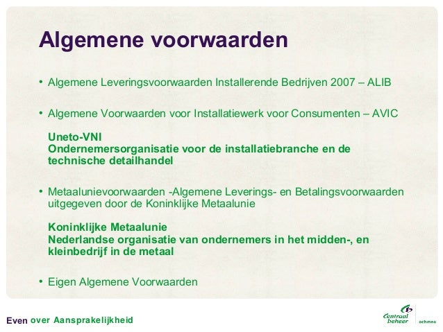 Algemene Leveringsvoorwaarden Installerende Bedrijven 2007