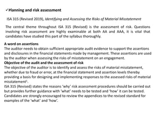 ISA 315 (Revised 2019), Identifying and Assessing the Risks of Material Misstatement
Planning and risk assessment
The cen...