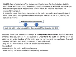 ISA 200, Overall objectives of the Independent Auditor and the Conduct of an Audit in
Accordance with International Standa...