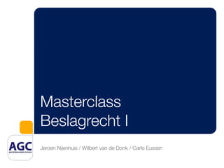 Masterclass
Beslagrecht I
Jeroen Nijenhuis / Wilbert van de Donk / Carlo Eussen
 