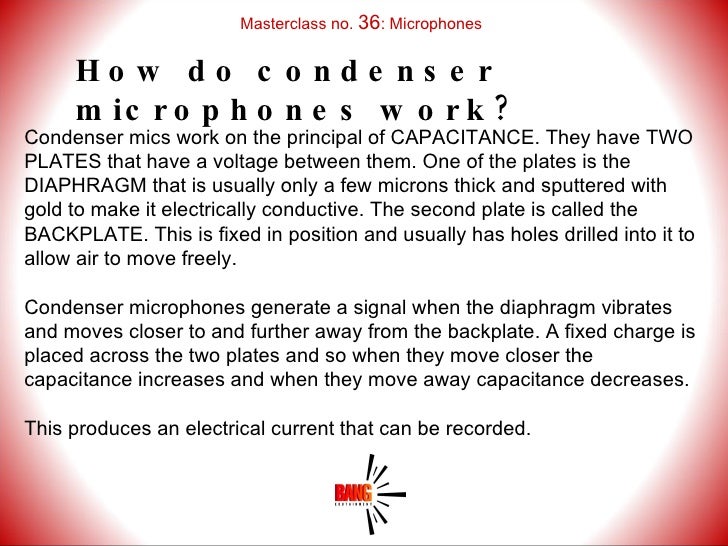 bang masterclass introduction to microphones how a condenser mic works