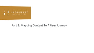 Part 2: Mapping Content To A User Journey
 
