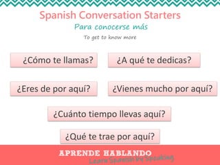 Masterclass Spanish Conversation Starters | PPT