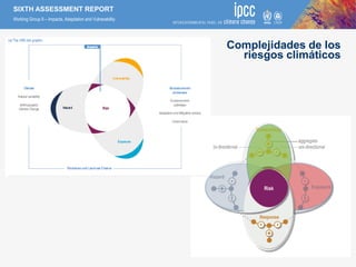 SIXTH ASSESSMENT REPORT
Working Group II – Impacts, Adaptation and Vulnerability
Complejidades de los
riesgos climáticos
 