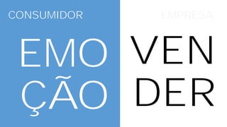CONSUMIDOR EMPRESA
VEN
DER
EMO
ÇÃO
 