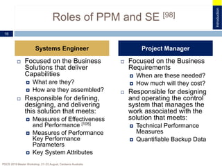 PGCS 2019 Master Class Integrating SE with PPM | PPTX
