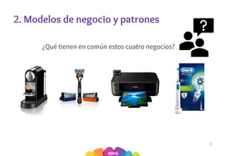 2. Modelos de negocio y patrones
¿Qué tienen en común estos cuatro negocios?
12
 