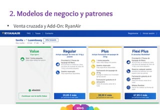 2. Modelos de negocio y patrones
• Venta cruzada y Add-On: RyanAir
22
 