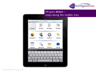 HR goes direct –
                                                  stops being the middle man




Copyright NorthgateArins...